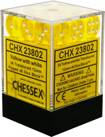 TRANSLUCENT 36D6 YELLOW/ WHITE 12MM