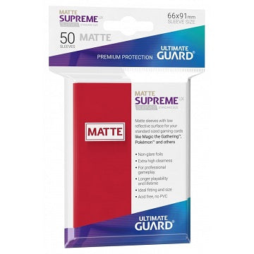 UG SLEEVES SUPREME UX MATTE RED 50CT