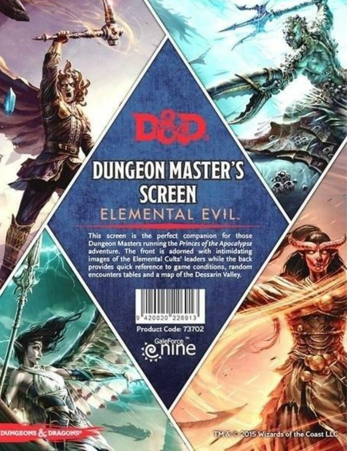 DND DM SCREEN TEMPLE OF ELEMENTAL EVIL