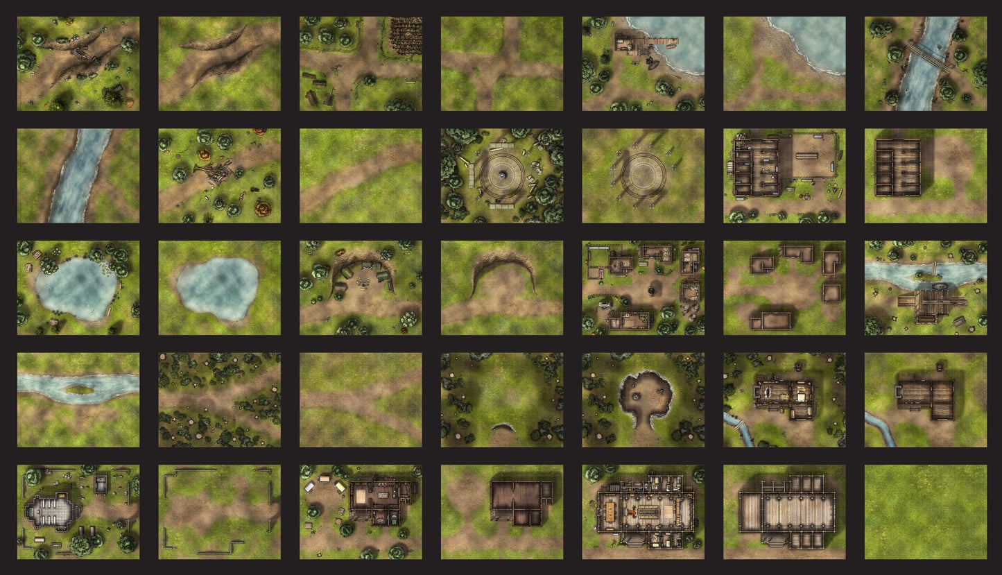 Into the Wilds Battlemap Books: Forests and Villages