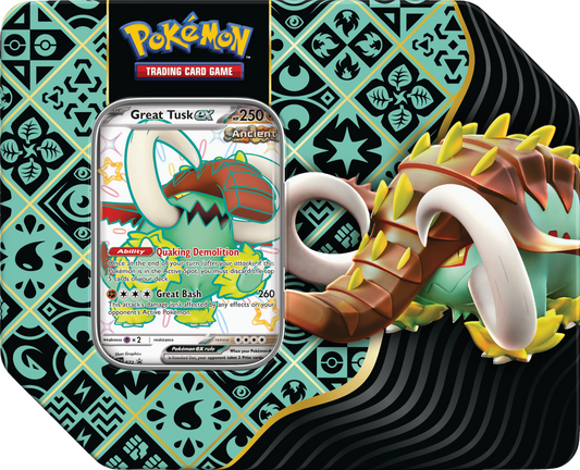 Pokemon SV4.5 Paldean Fates Tin Great Tusk EX