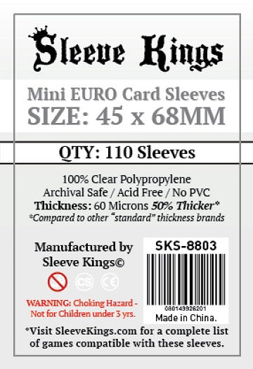 SK MINI EURO SLEEVES 45MM X 68MM 110CT